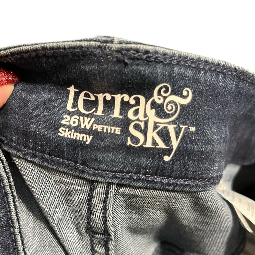 Terra & Sky Plus Size PETITE High Rise Skinny Jeans - Picture 6 of 7